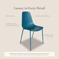 thumbnail image 5 of Poly & BARK Isla Modern Kitchen Chairs Set of 4 - Plastic Dining Chair with Metal Legs - Quick Assembly Simple Cafe Chairs Plastic for Indoor or Outdoor - Ocean Teal, 5 of 5