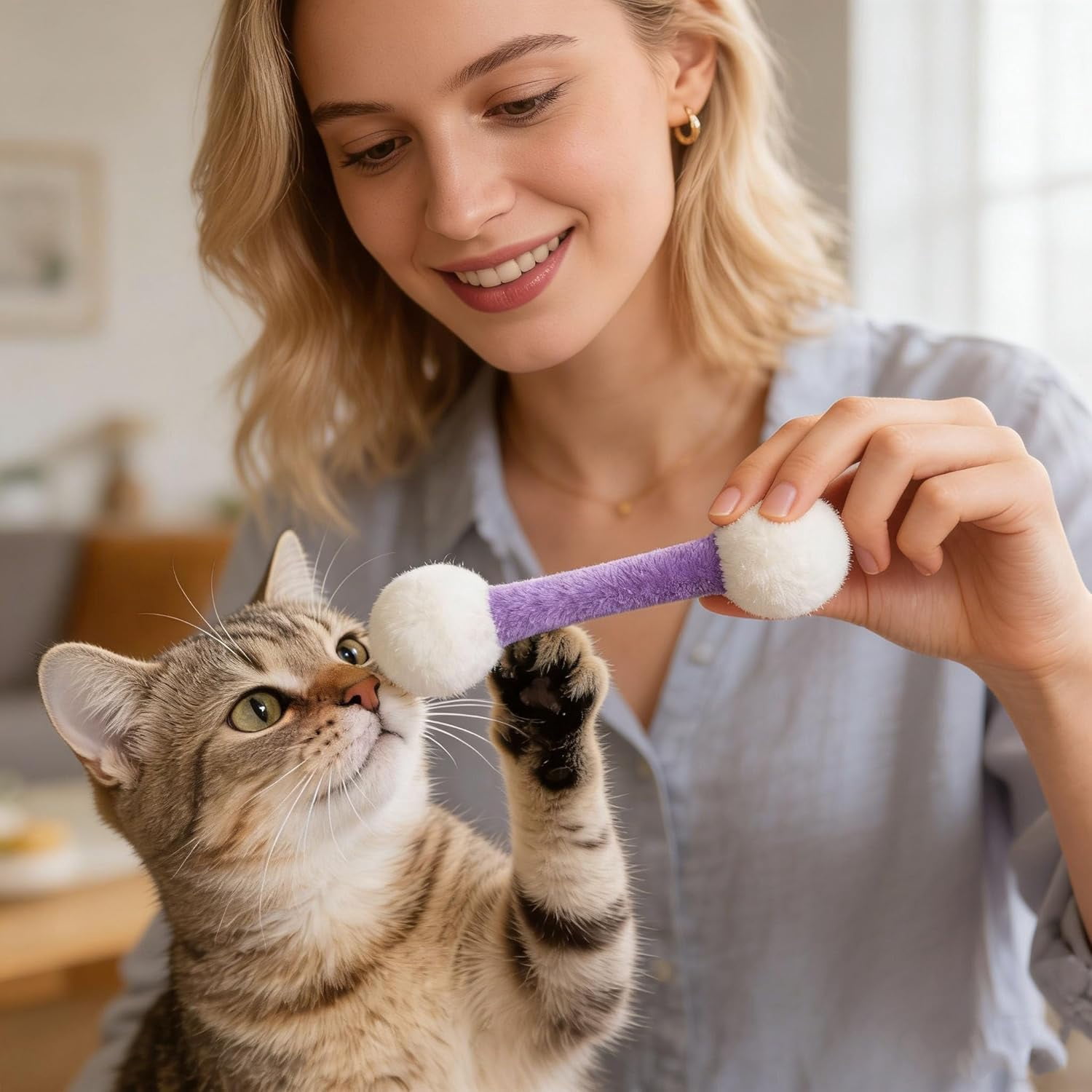 2026 new cotton swabs cat toys with catnip，cotton swabs cat toys with catnip, 6 pk giant kitten chew sticks，giant interactive felt kitty kicker toy sticks  Indoor Cats,Interactive Bite & Play Toy
