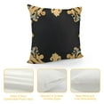 thumbnail image 4 of JEUXUS  European Cushion Cover Luxury Home Decorative  Floral Pillow Case Pillowcase for Sofa Chair Bedroom Living Room, Black and Gold, 4 of 5