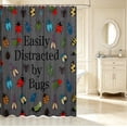 thumbnail image 2 of Erosebridal Lovely Beetles Shower Curtain 72Wx72L,Kawaii Bug Theme Bathroom Curtain,Gray Green, 2 of 5