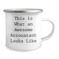 thumbnail image 2 of Commemorate Awesome Accountants with This Funny Camping Mug, Gifts from Family for Father's Day, 12 oz Stainless Steel with Enamel Finish, Quote: 'This Is What An Awesome Accountant Looks Like', 2 of 4