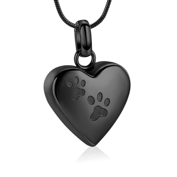 Paw Prints Heart Urn Pendant Pet Cremation Jewelry for Ashes Holder Dog Cat Memory Necklace Furry Friend Memorial Jewelry