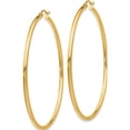 thumbnail image 2 of 14K Yellow Gold Polished 2X55mm Tube Hoop Earrings (55 X 56) Made In Peru t922, 2 of 5