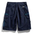 thumbnail image 4 of SOOMLON Men's Cargo Shorts Fit Casual Outdoor Lightweight Work Shorts Pocket Bohemian Shorts Summer Patchwork Button Sport Shorts Blue L, 4 of 4
