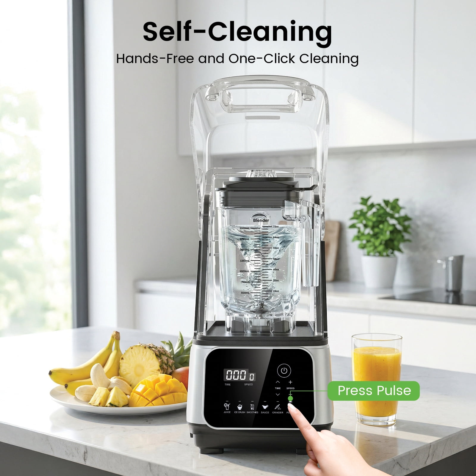 Friwest Professional Countertop Blender, 2400W High Power Smoothie Blender with 68oz, 6-Speed Control & Pulse, Ice Crushing Blender for Frozen Drinks