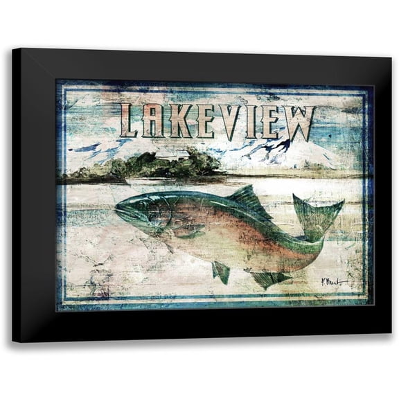 Brent, Paul 14x12 Black Modern Framed Museum Art Print Titled - Lakeview