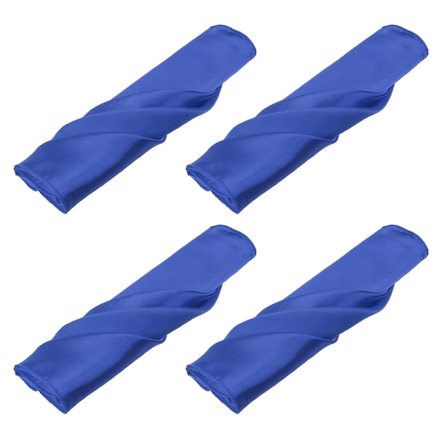 Unique Bargains 12pcs Blue Satin Table Napkins Polyester Square Bright Table Napkin for Event Wedding Party Table Decoration,20×20 Inch