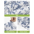 thumbnail image 4 of Blue Botanical Bar Stool Covers Set of 2, Vintage Botanical Birds Stretch Washable Bar Chair Covers with Backs, Removable Pub Counter Height Chair Cover for Kitchen Dining Room Cafe, 4 of 7