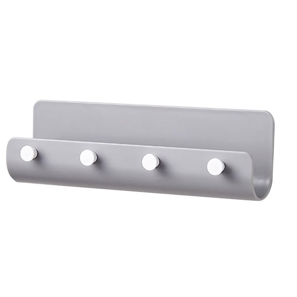 Estante de plástico para colgar en la pared, sencillo, en forma de U, para llaves, correos, cartas, etc., para puerta y pasillo (gris).