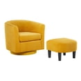 thumbnail image 3 of Swivel Accent Barrel Chair With Ottoman, Modern Comfy Accent Chair Bedroom Lounge Arm Chair For Living Room, Yellow, 3 of 7