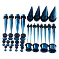 thumbnail image 4 of 36 Pieces Ear Gauges Stretching Kit Plugs Taper 14G-00G Expanders Dark Blue, 4 of 8