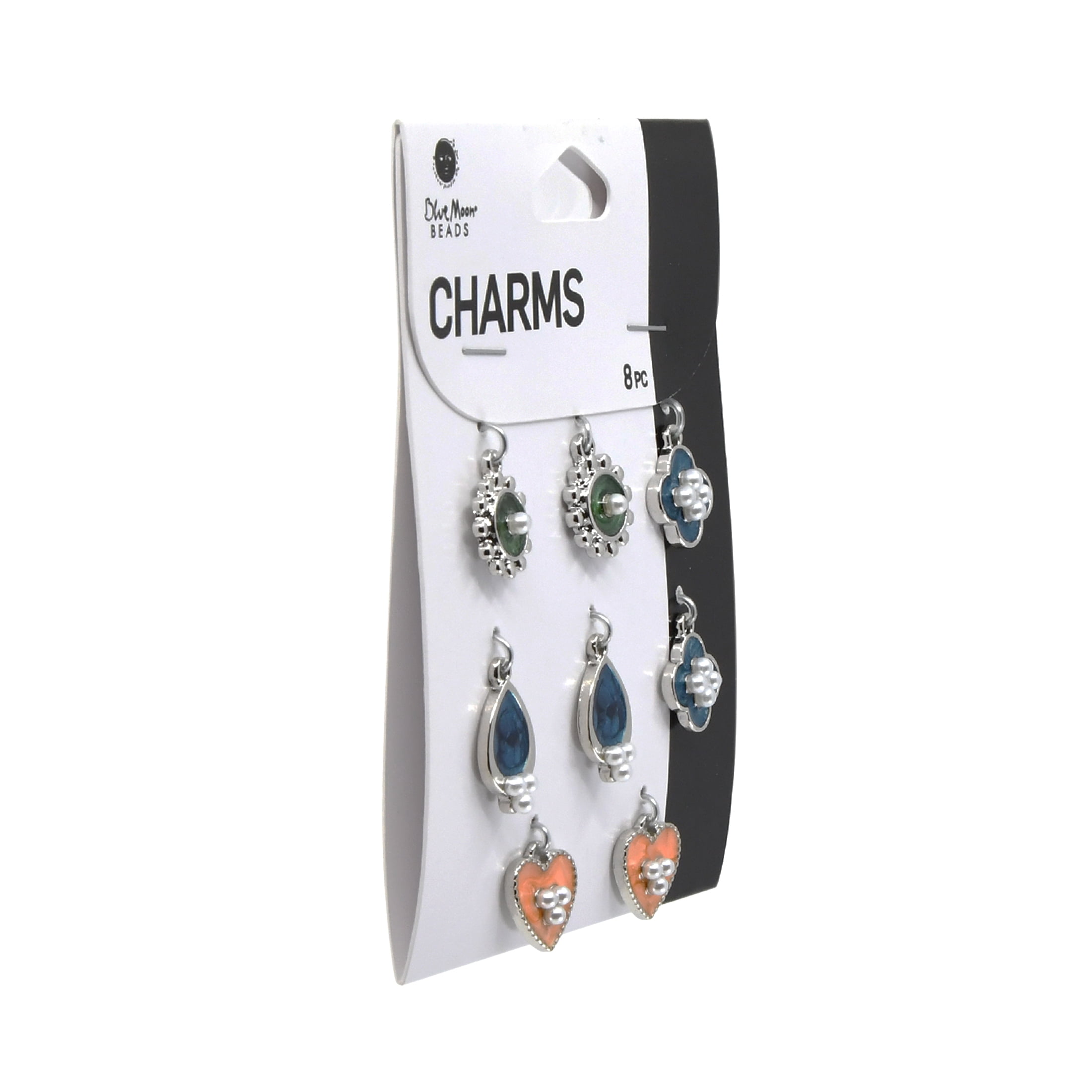 Blue Moon Beads Multi-Color Enamel Shaped Charms, Set of 8