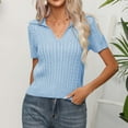thumbnail image 3 of Mittory Women's Short Sleeve Sweater Tops Lightweight Pullover Shirts Spring Summer Trendy Casual Blouses, 3 of 8