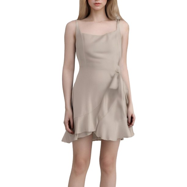 WILLBEST Vestido Corto Cruzado Para Mujer Con Tirantes Finos Ajustables Y Dobladillo Plisado Con Cómodo Y Transpirable. En La Cintura, Estilo Informal De Verano