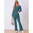thumbnail image 2 of DARING DIVA Women's Ribbed Knit Lounge Set Pajama Sets Matching Outfits M Peacock Blue, 2 of 7