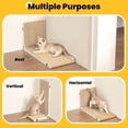 thumbnail image 3 of Coching- Rascador para gatos, almohadilla rascadora en forma de L de 23 pulgadas, para rascar vertical y horizontalmente, cartón de 1.2 pulgadas de grosor con divertidas pegatinas para personalizar, 3 of 9