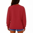 thumbnail image 3 of Resicozy Womens Oversized Sweatshirts Crewneck Sweaters Casual Solid Color Tops Comfy Fall Fashion Winter Clothes 2025 Red 2XL, 3 of 3