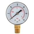 thumbnail image 2 of Manómetro De Latón 1/4 BSPT, 1 Manómetro De Rosca Con Escala Doble Para Medición De Presión De Agua, Gas Y Petróleo, 2 of 7