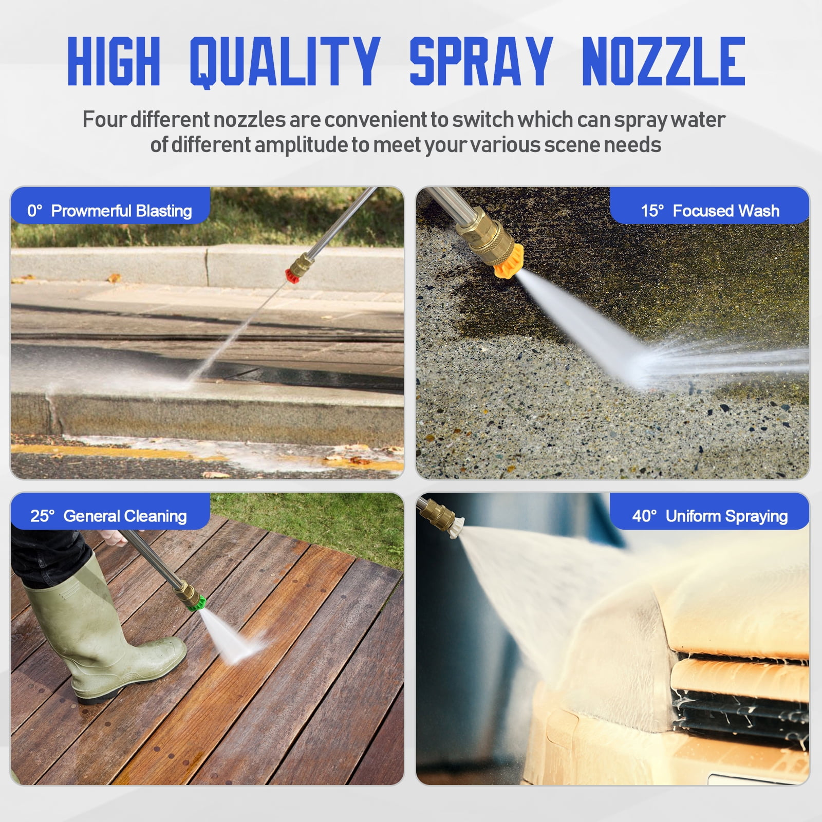 Pressure Washer 4500PSI-Max 3.2GPM Power Washer Touch Screen Adjustable Pressure,4 Nozzles and 500ml Foam Cannon Power Washer Cleaning for Car, Home, Driveway, Yard, Outdoor, Gutter, Pool