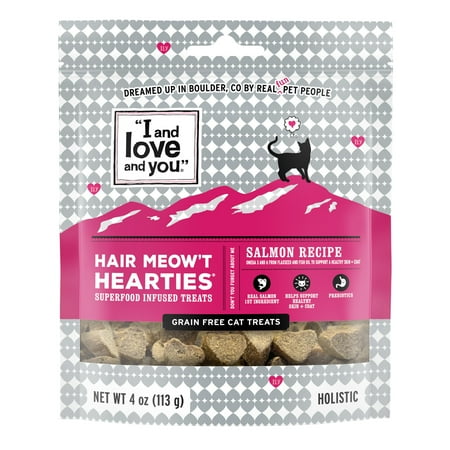 UPC: 0818336013355 | I and love and you  Hair Meow t Hearties Cat Treats  Salmon Recipe  4oz Bag