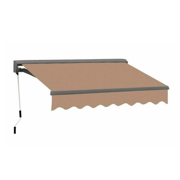 Advaning Classic Series 10x8 ft. Manual Retractable Sunshade Awning - Canvas Umber