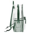 thumbnail image 6 of Clear Transparent Heavy Duty Waterproof Stadium Approved Unisex Backpack with Colored Trim and Mesh Side Pockets in Green, 6 of 7