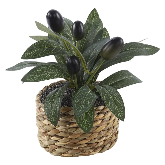 Sunshy Artificial Potted Plant Faux Greenery for Home Desk Shelf Decor, Green, 5.9 x 3.1 x 3.1 in