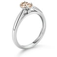 thumbnail image 3 of Gem Stone King 0.50 Ct Oval Peach Morganite 10K White Gold Solitaire Engagement Ring, 3 of 4