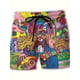 thumbnail image 3 of Pantalones cortos de tabla para hombre, pantalones cortos de baño, bañadores, bañadores con cordón, estampados gráficos, hongos, secado rápido, pantalones cortos, hawaianos, informales, microelásticos, 3 of 4