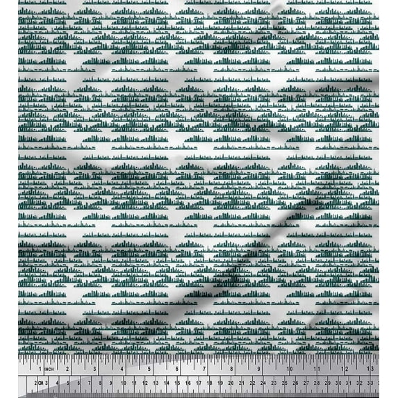 Soimoi Cotton Cambric Fabric Monuments Shirting Print Fabric by The Yard 42 Inch Wide