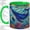 Green, variant on Underwater Blue Whale Accent Mug, 11oz Ceramic Coffee Cup for Ocean Lovers