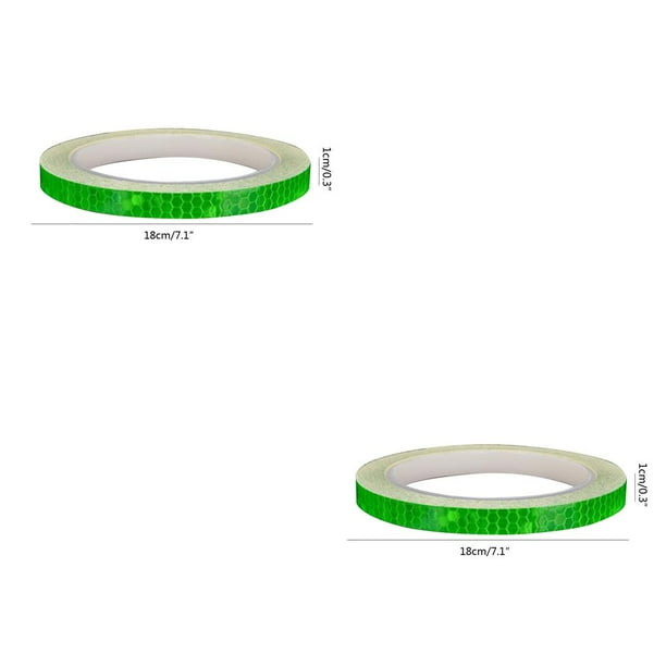 Kenally Pegatina reflectante de 8M, cinta de advertencia luminosa para llanta, tira reflectora adhesiva para rueda de cuadro de bicicleta de motocicleta verde 2piezas