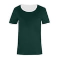 thumbnail image 4 of SJLDQY Womens Summer Tshirts Short Sleeve Base T-Shirts for Women Casual Crew Neck Patchwork Color Lightweight Blouse Tops, 4 of 4