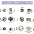 thumbnail image 2 of 540 Pcs Tibetan Style Alloy Spacer Beads 18 Styles Antique Silver Spacer Beads Tibetan Pendants Set, 2 of 9