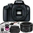 thumbnail image 1 of Canon EOS 4000D Digital Camera with 50mm f/1.8 STM Lens 9PC Accessory Kit – Includes 3PC Filter Kit (UV + CPL + FLD) + 4PC Macro Filter Set (+1,+2,+4 +10) + MORE, 1 of 5