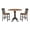 Hickory-Washed Coal, variant on 42 in Round Drop Leaf Counter Height Table with 2 Stools in Hickory/Washed Coal