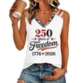 thumbnail image 2 of Bbyeadc 250th Anniversary USA Tank Top V Neck Patriotic Sleeveless Shirt 1776-2026 250 Years 250 Anniversary USA Shirt Women,White (S), 2 of 4