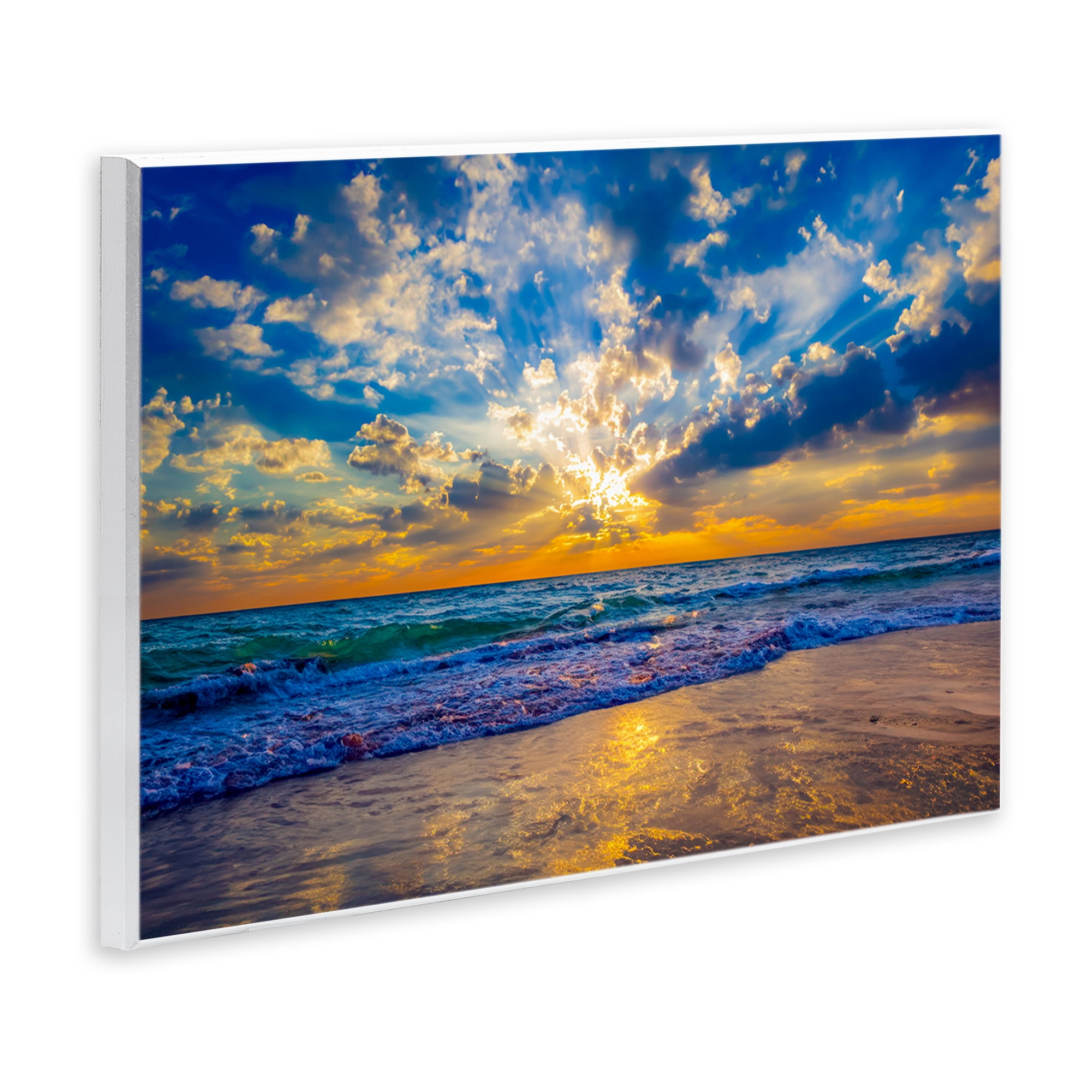 Stupell Industries Golden Blue Sun Ray On Beach Wall Plaque Art, design by Eszra Tanner