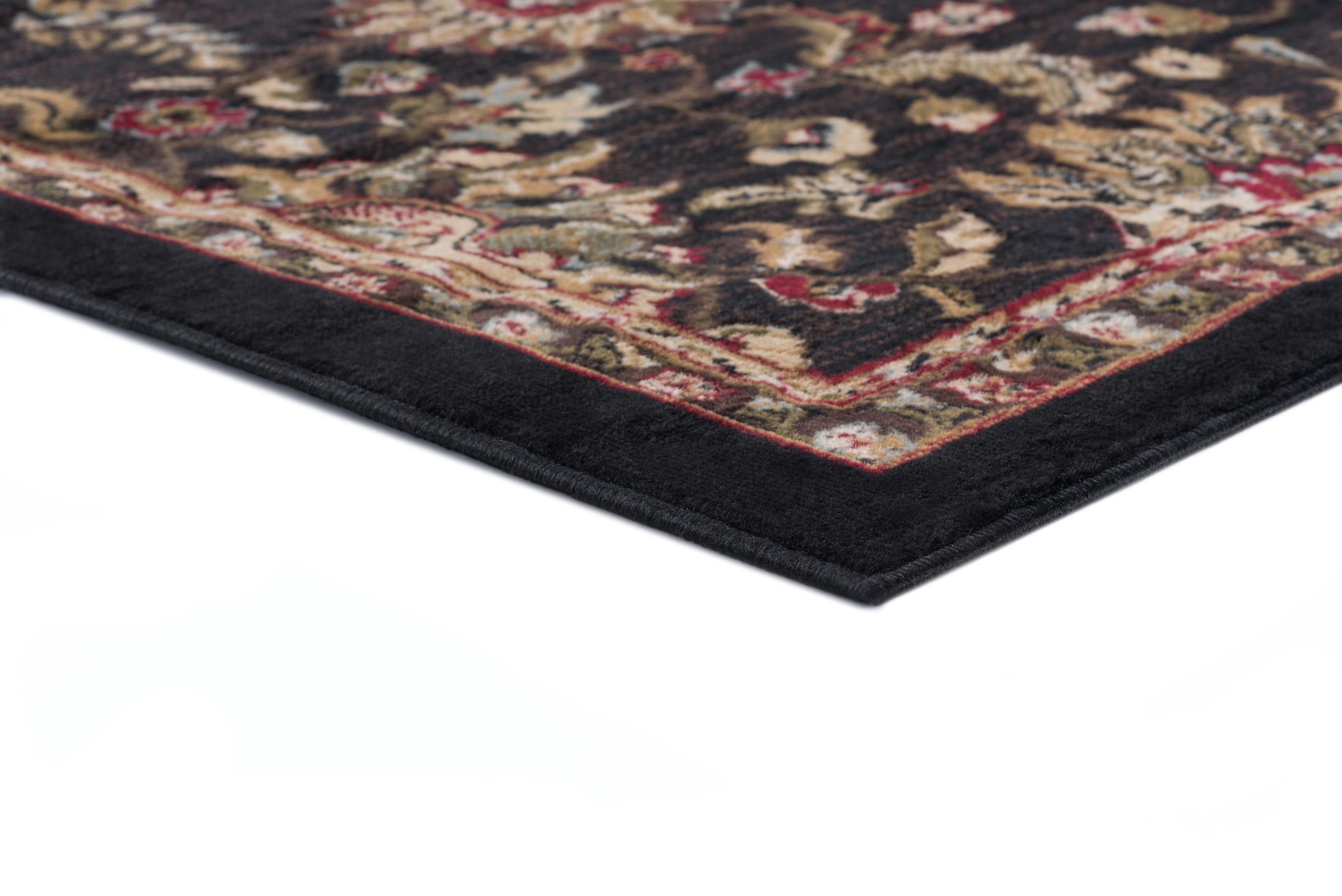 Transitional 5x7 Area Rug (5' x 7') Oriental Black, Brown Living Room Easy to Clean