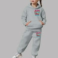 thumbnail image 2 of Boys Sweatsuit Size 16-18 Casual Fashion Hoodie and Jogger Cute Printed Pullover Tracksuit for Kids and Daily Wear, 2 of 7