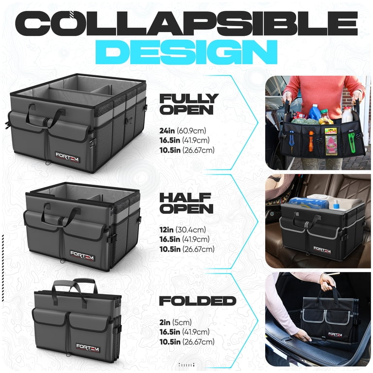 FORTEM, Car Trunk Organizer, 65L, Collapsible SUV Storage - Walmart.com