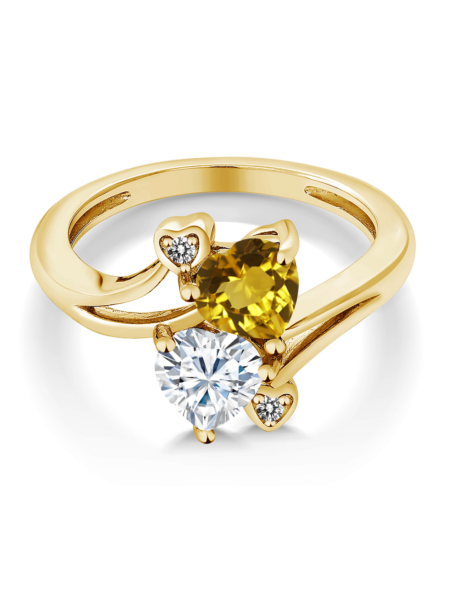 Details about   2/5 Carat ctw Natural Citrine Heart Promise Ring 10k Yellow Gold 