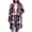 Hot Pink, variant on Women's Long Plaid Wool Coat Lightweight Notched Collar Button Down Outerwear Relaxed Casual Long Sleeve Fall Winter Jacket with Pockets M