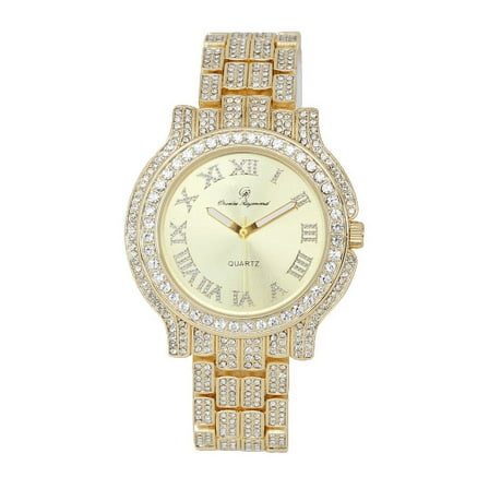 Women's Luxury Crystal Diamonds Iced Out Watch, a True Testament to blinged-Out Beauty and Timeless Glamour (L0504LA Classic-GLD)