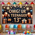 thumbnail image 5 of Decorative Design Teen Birthday Banner Balloon Decor Fireworks Celebration Gift Box Pattern for Teenage Party Indoor Decoration Special Celebration, 5 of 7