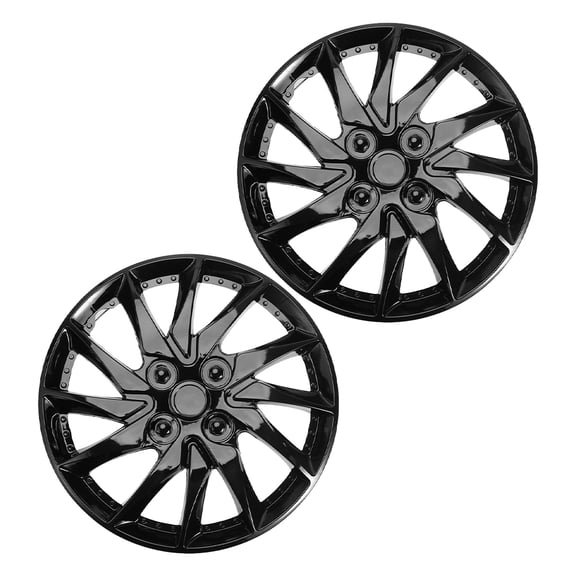 Luxshiny 2Pcs Decorative Hub Covers Plastic Black for Car Wheel Daily Use