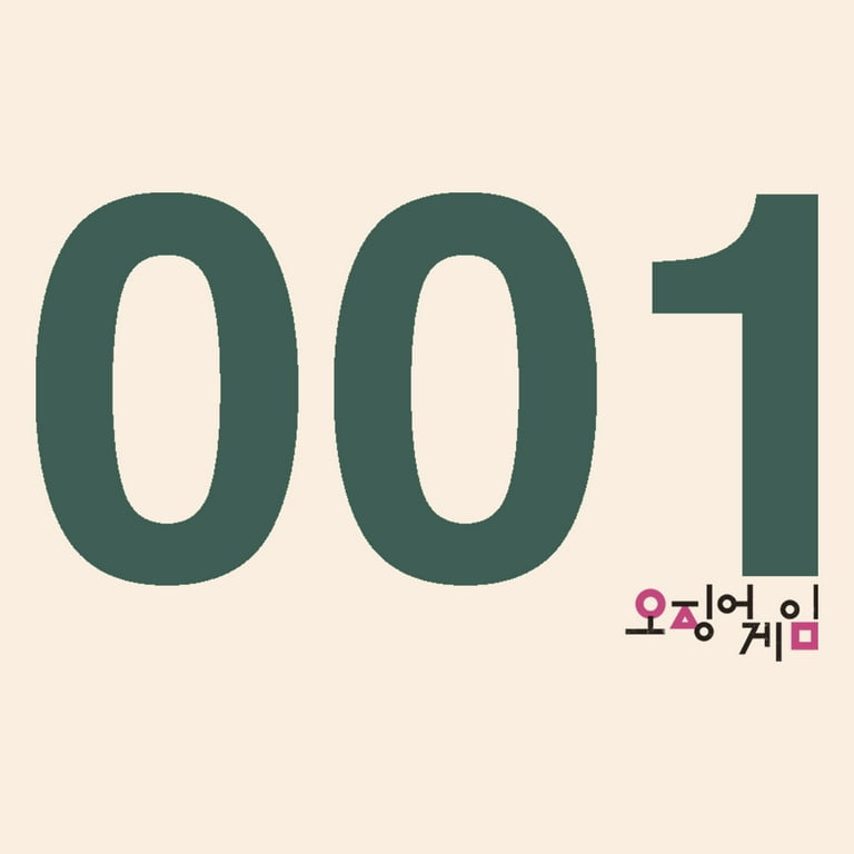 Men's Squid Game Player 001 Logo Baseball Graphic T-Shirt