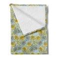 thumbnail image 2 of Floral Soft Flannel Fleece Throw Blanket, High Detail and Fluffy Yellow Dahlias, Cozy Plush for Indoor and Outdoor Use, 50" x 60", Pale Blue Yellow, by Ambesonne, 2 of 5