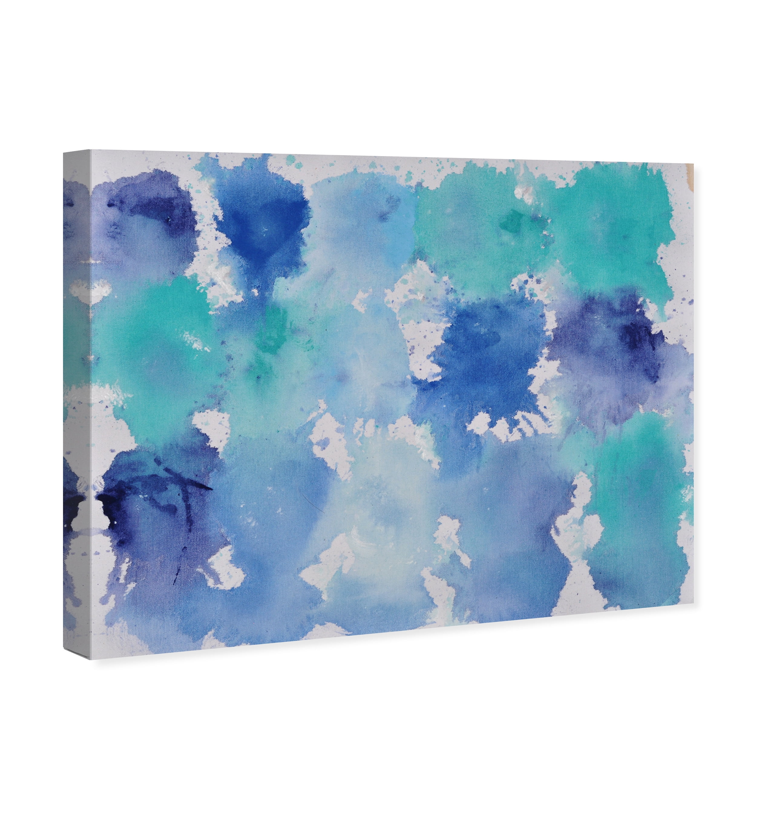 Wynwood Studio Abstract Modern Canvas Art - Blue Texture, Wall Art for Living Room, Bedroom, and Bathroom, 36 in x 30, Blue and White Home Decor
