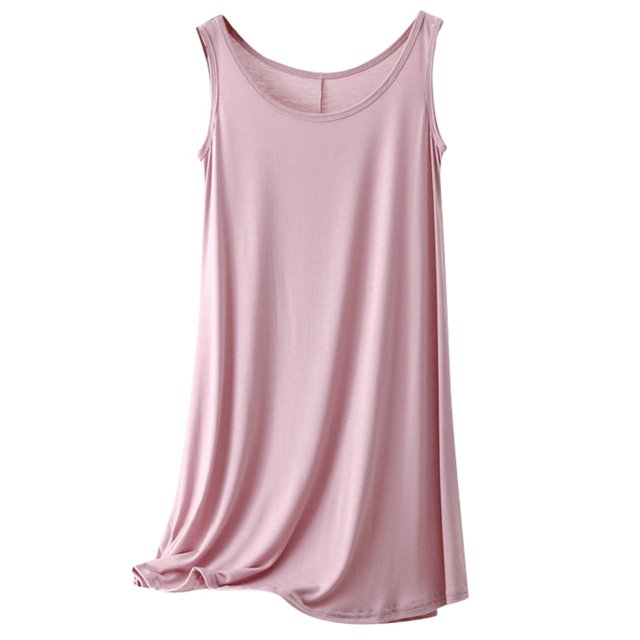 Vestido informal sin mangas y cuello redondo para mujer - Poliéster, color liso, tallas M-XXL, primavera/verano, hogar/ocio